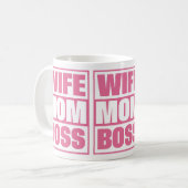 Ehefrau - Mama - Boss Kaffeetasse (Vorderseite Links)