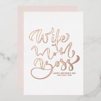 Ehefrau Mama Boss Kalligrafie Muttertag Rose Gold