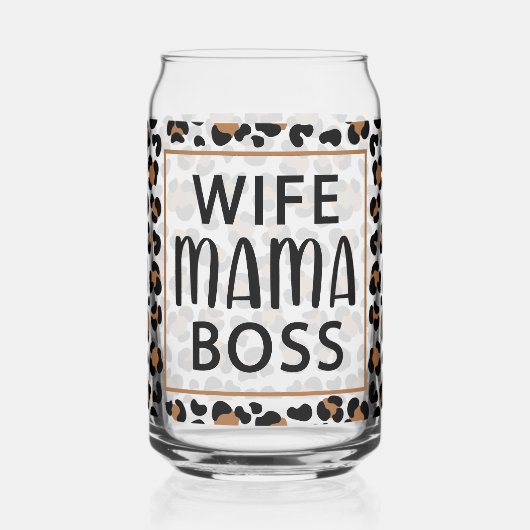 Ehefrau Mama Boss Leopard Print Dosenglas (Links)