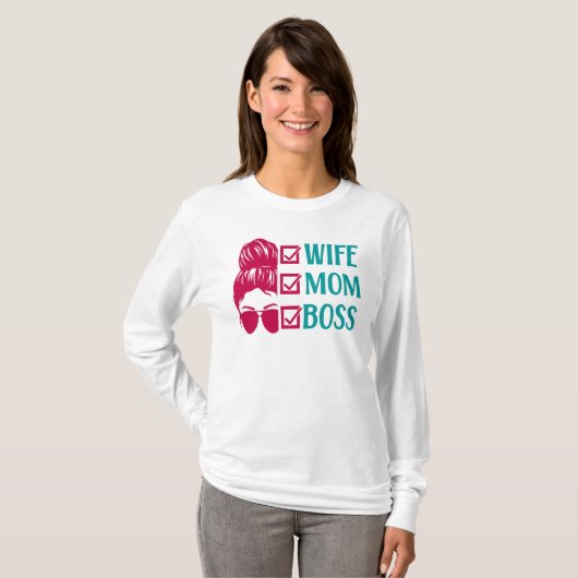 Ehefrau Mama Boss, Mama Leben T-Shirt (Vorne ganz)