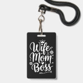 Ehefrau Mama Boss Niedliches Muttertagsgeschenk Ausweis (Vorderseite mit Lanyard)