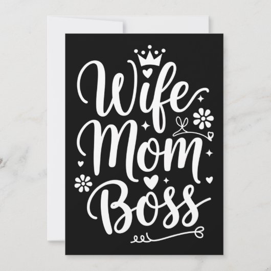 Ehefrau Mama Boss Niedliches Muttertagsgeschenk Einladung (Vorderseite)