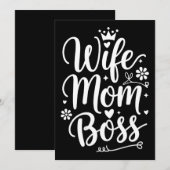 Ehefrau Mama Boss Niedliches Muttertagsgeschenk Einladung (Vorne/Hinten)