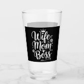 Ehefrau Mama Boss Niedliches Muttertagsgeschenk Glas (Vorderseite)