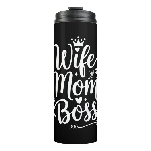 Ehefrau Mama Boss Niedliches Muttertagsgeschenk Thermosbecher (Vorderseite)