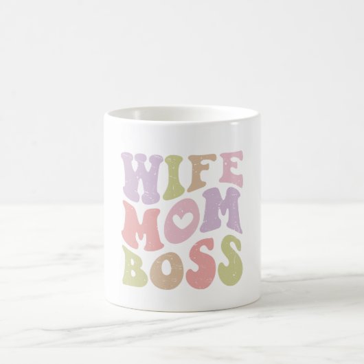 Ehefrau Mama Boss Retro Script Muttertag Kaffeetasse (Mittel)