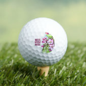 Ehefrau Mama Boss, rosa Blume Golfball (Insitu T-Shirt)