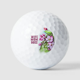 Ehefrau Mama Boss, rosa Blume Golfball