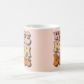 "Ehefrau Mama Boss" Rosa Rosa Groovy Retro Kaffeetasse (Mittel)