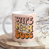 "Ehefrau Mama Boss" Rosa Rosa Groovy Retro