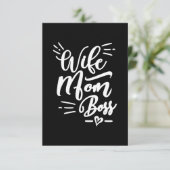 Ehefrau Mama Boss RSVP Karte (Stehend Vorderseite)