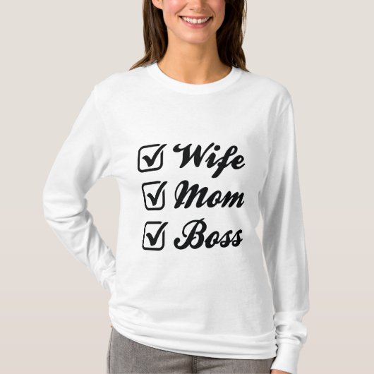 Ehefrau Mama Boss T-Shirt (Vorderseite)
