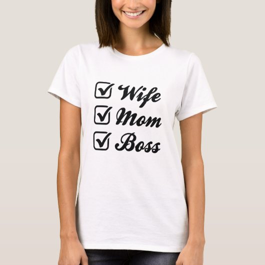 Ehefrau Mama Boss T-Shirt (Vorderseite)