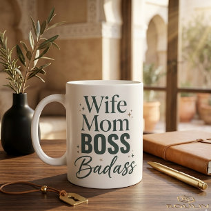 Ehefrau Mama Chef Badass Sarkastisch Kühne Typogra Jumbo-Tasse