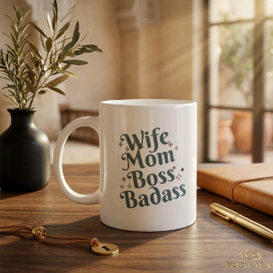 Ehefrau Mama Chef Badass Sarkastisch Kühne Typogra Jumbo-Tasse