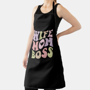Ehefrau Mama Chef Retro Groovy Muttertag Schwarz Schürze