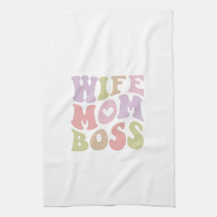 Ehefrau Mama Chef Retro Schriftzug Muttertag  Geschirrtuch
