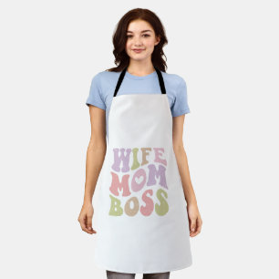 Ehefrau Mama Chef Retro Schriftzug Muttertag  Schürze