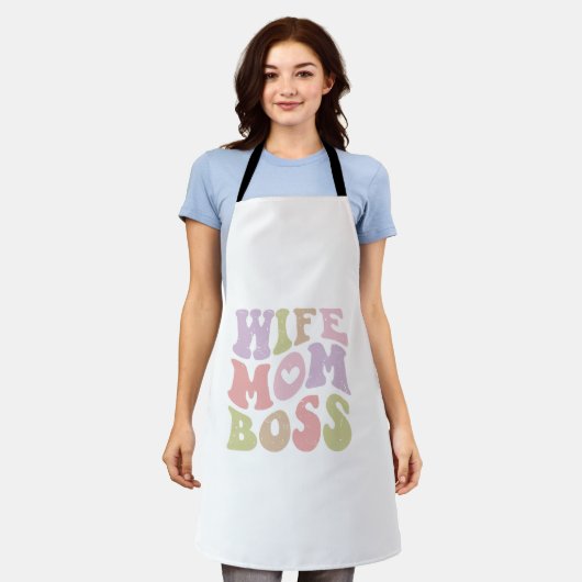 Ehefrau Mama Chef Retro Schriftzug Muttertag Schürze (Getragen)