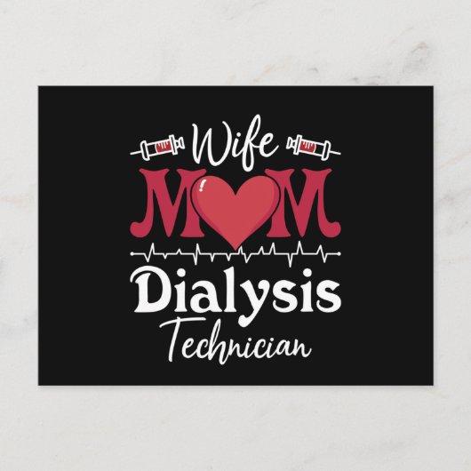 Ehefrau Mama Dialysis Techniker Nurse Tech Nephrol Postkarte (Vorderseite)