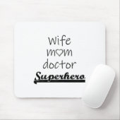Ehefrau Mama Doktor Superhero Outfit Niedlich Mütt Mousepad (Mit Mouse)