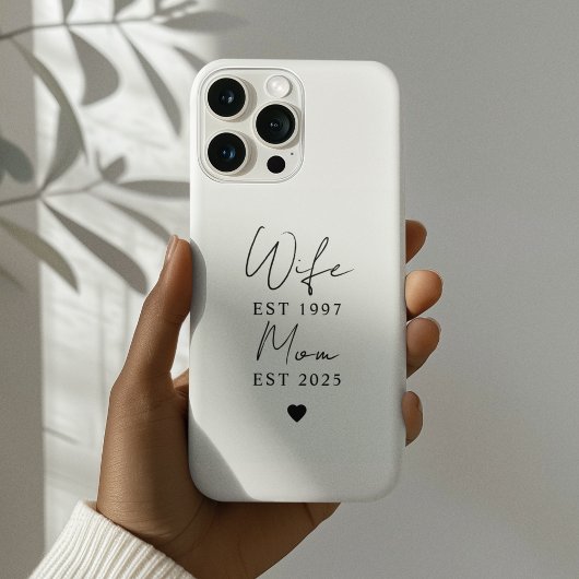 Ehefrau Mama EST 2025 | Minimalistisches Personali Case-Mate iPhone Hülle