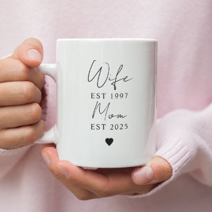 Ehefrau Mama EST Jahr Tasse   Minimalistische Kund