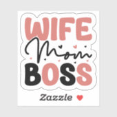 Ehefrau Mama Girl Boss Ästhetische Kalligraphie Aufkleber (Blatt)