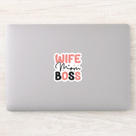 Ehefrau Mama Girl Boss Ästhetische Kalligraphie Aufkleber