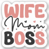 Ehefrau Mama Girl Boss Ästhetische Kalligraphie Aufkleber (Vorderseite)