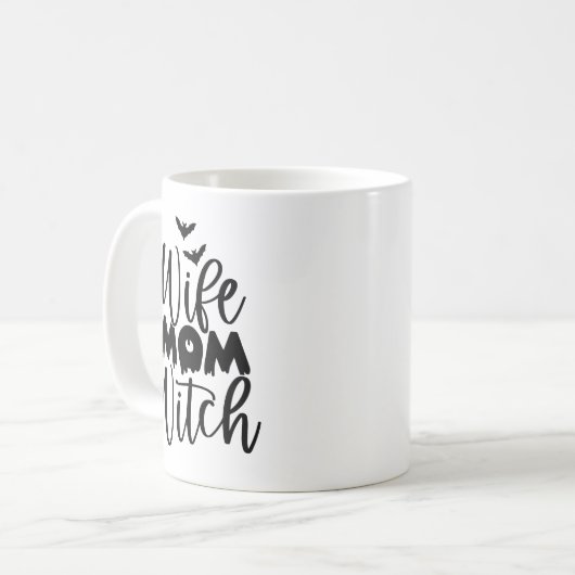 Ehefrau Mama Hexe Kaffeetasse (Vorderseite Links)