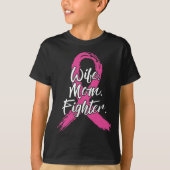 Ehefrau Mama Kämpfen Brustkrebs Patient Pink Aware T-Shirt (Vorderseite)