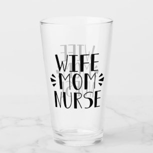 Ehefrau-Mama-Krankenschwester-Grafik Glas