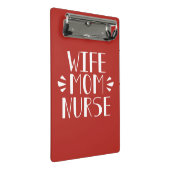 Ehefrau-Mama-Krankenschwester-Grafik Mini Klemmbrett (Schrägansicht)