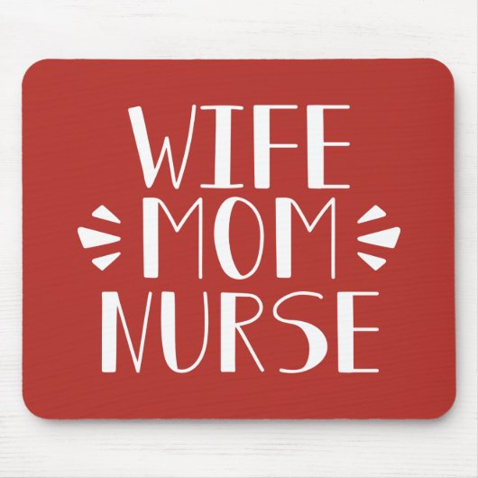 Ehefrau-Mama-Krankenschwester-Grafik Mousepad (Vorne)