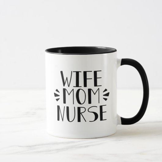 Ehefrau-Mama-Krankenschwester-Grafik Tasse (Rechts)