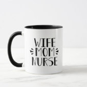Ehefrau-Mama-Krankenschwester-Grafik Tasse (Links)