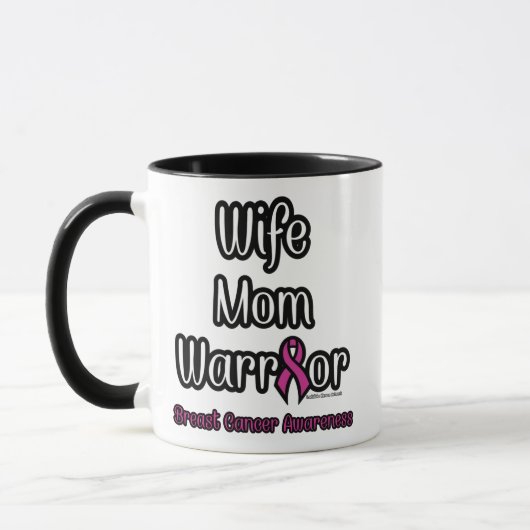 Ehefrau Mama Krieger...Brustkrebs Tasse (Links)