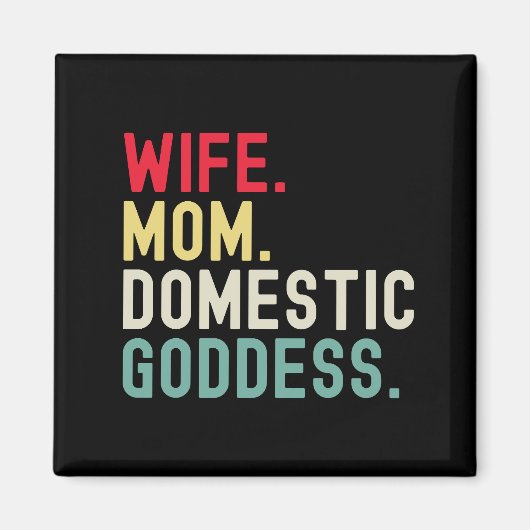 Ehefrau Mama Küchengöttin lustig akkurate Retro Magnet (Vorne)