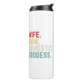 Ehefrau Mama Küchengöttin lustig akkurate Retro Thermosbecher (Nach links gedreht)