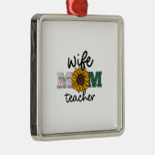 Ehefrau Mama Lehrer Ornament Aus Metall (Rechts)