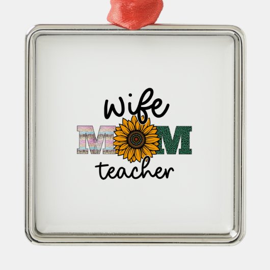 Ehefrau Mama Lehrer Ornament Aus Metall (Vorne)