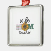 Ehefrau Mama Lehrer Ornament Aus Metall (Links)