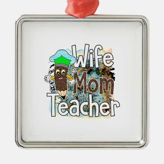 Ehefrau Mama Lehrer Ornament Aus Metall (Vorne)