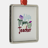 Ehefrau Mama Lehrer Ornament Aus Metall (Rechts)