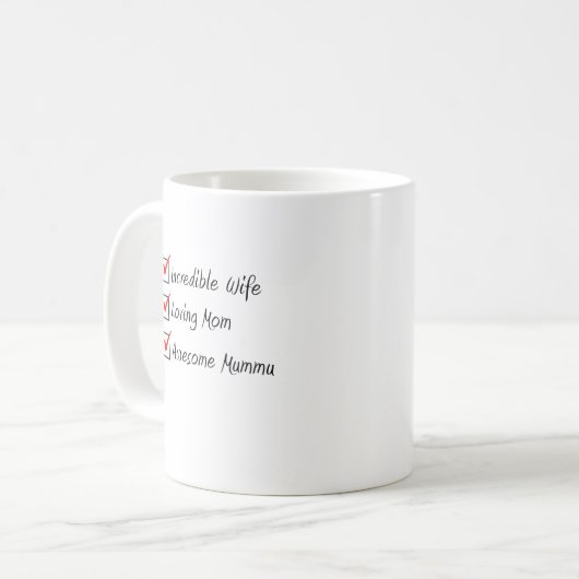 Ehefrau Mama Mummu Finnin Kaffeetasse (Vorderseite Links)