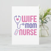 Ehefrau Mama Nurse Dankeskarte (Stehend Vorderseite)