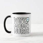 Ehefrau Mama Nurse Stethoscope Herz Nurse Life Tas Tasse (Links)
