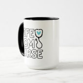 Ehefrau Mama Nurse Stethoscope Herzkrankheiten Tasse (Vorderseite Links)