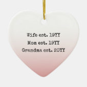 Ehefrau Mama Oma Est etablierte Geschenke für Oma Keramik Ornament (Vorne)